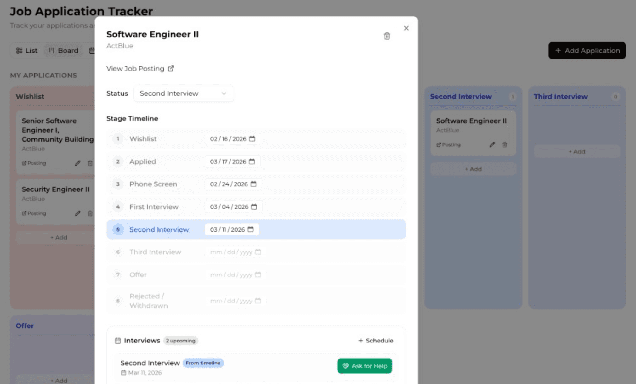 Job Application Tracker screenshot