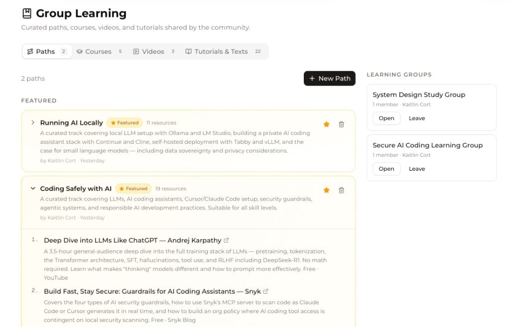 Shared Learning Tools screenshot